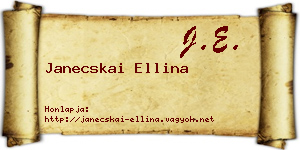 Janecskai Ellina névjegykártya
